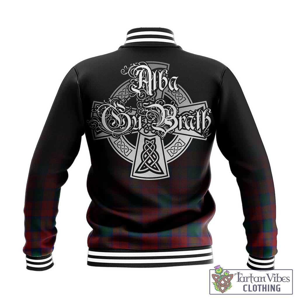 Tartan Vibes Clothing Lindsay Modern Tartan Baseball Jacket Featuring Alba Gu Brath Family Crest Celtic Inspired