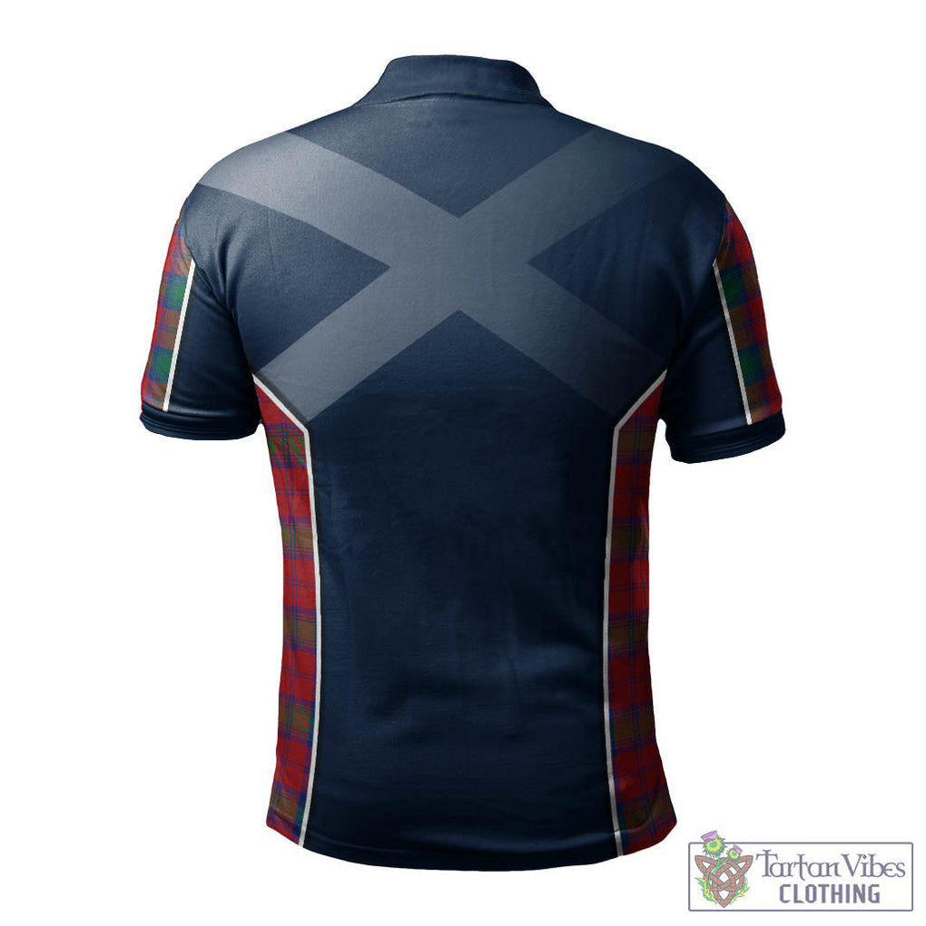 Tartan Vibes Clothing Lindsay Modern Tartan Men's Polo Shirt with Family Crest and Lion Rampant Vibes Sport Style