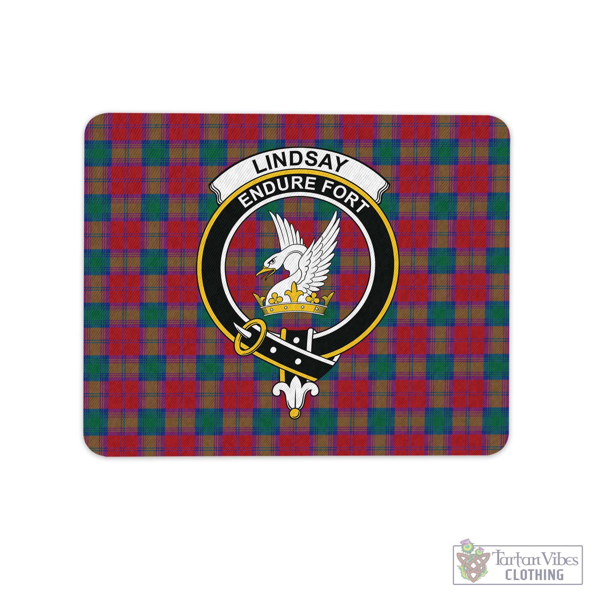 Tartan Vibes Clothing Lindsay Modern Tartan Mouse Pad with Family Crest