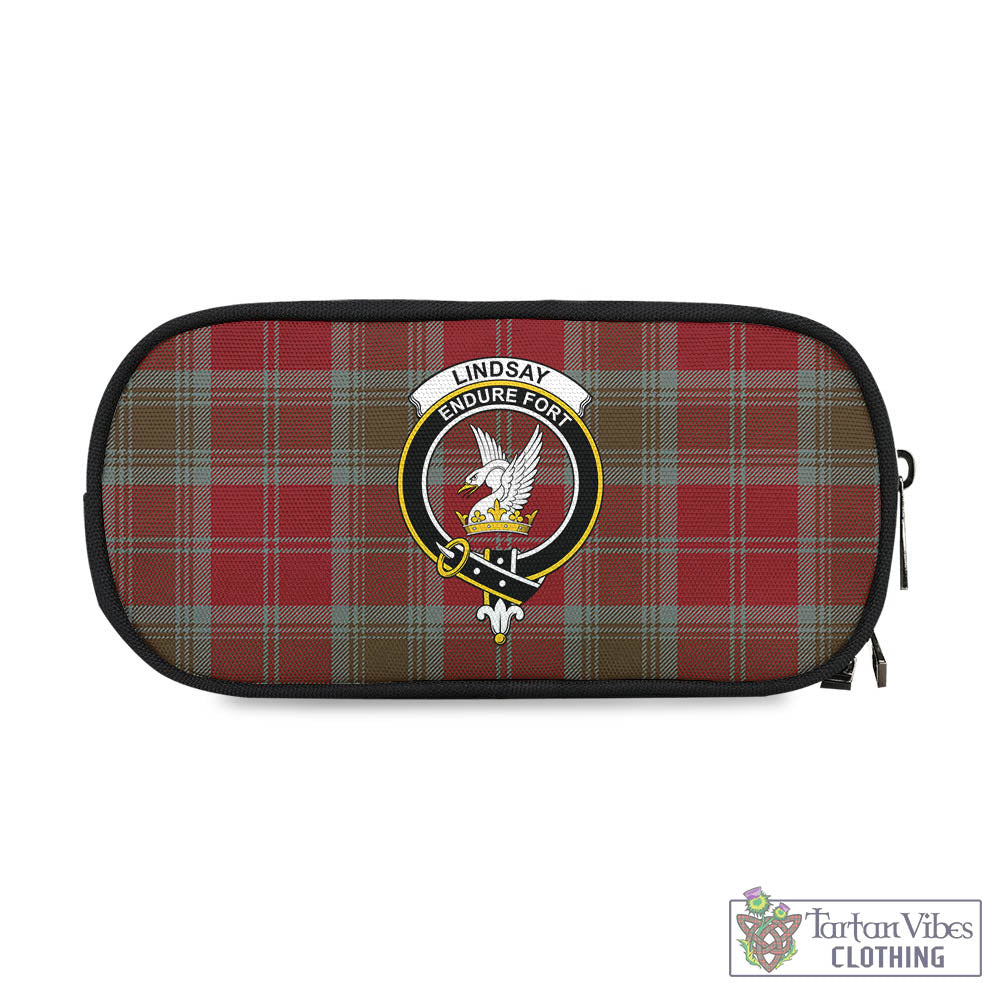 Tartan Vibes Clothing Lindsay Weathered Tartan Pen and Pencil Case with Family Crest