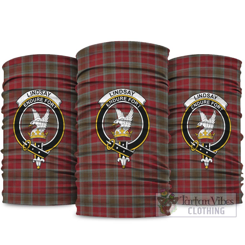 Lindsay Weathered Tartan Neck Gaiters, Tartan Bandanas, Tartan Head Band with Family Crest