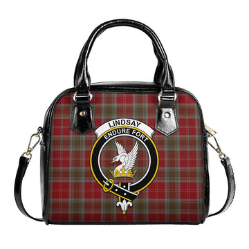 Lindsay Weathered Tartan Shoulder Handbags with Family Crest