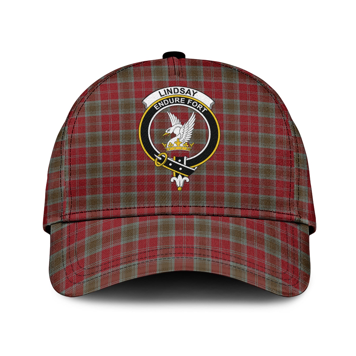 Lindsay Weathered Tartan Classic Cap with Family Crest Classic Cap Universal Fit - Tartan Vibes Clothing