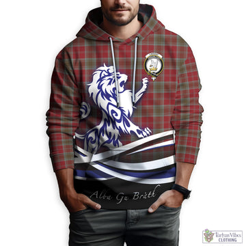 Lindsay Weathered Tartan Hoodie with Alba Gu Brath Regal Lion Emblem