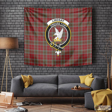 Lindsay Weathered Tartan Tapestry Wall Hanging and Home Decor for Room with Family Crest