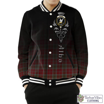 Lindsay Weathered Tartan Baseball Jacket Featuring Alba Gu Brath Family Crest Celtic Inspired