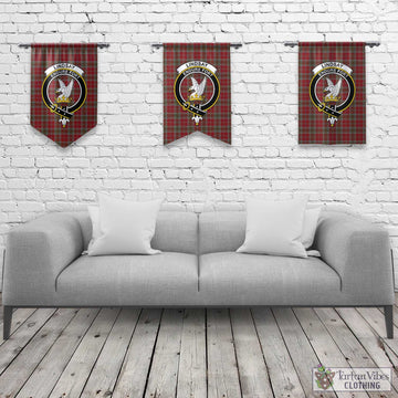 Lindsay Weathered Tartan Gonfalon, Tartan Banner with Family Crest