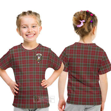 Lindsay Weathered Tartan Kid T-Shirt with Family Crest