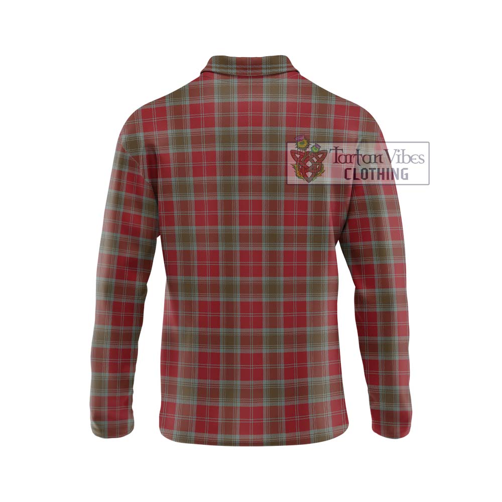 Lindsay Weathered Tartan Long Sleeve Polo Shirt with Family Crest DNA In Me Style - Tartanvibesclothing Shop