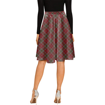 Lindsay Weathered Tartan Melete Pleated Midi Skirt