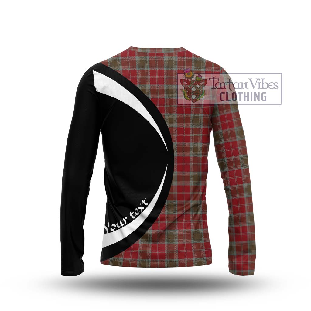 Tartan Vibes Clothing Lindsay Weathered Tartan Long Sleeve T-Shirt with Family Crest Circle Style