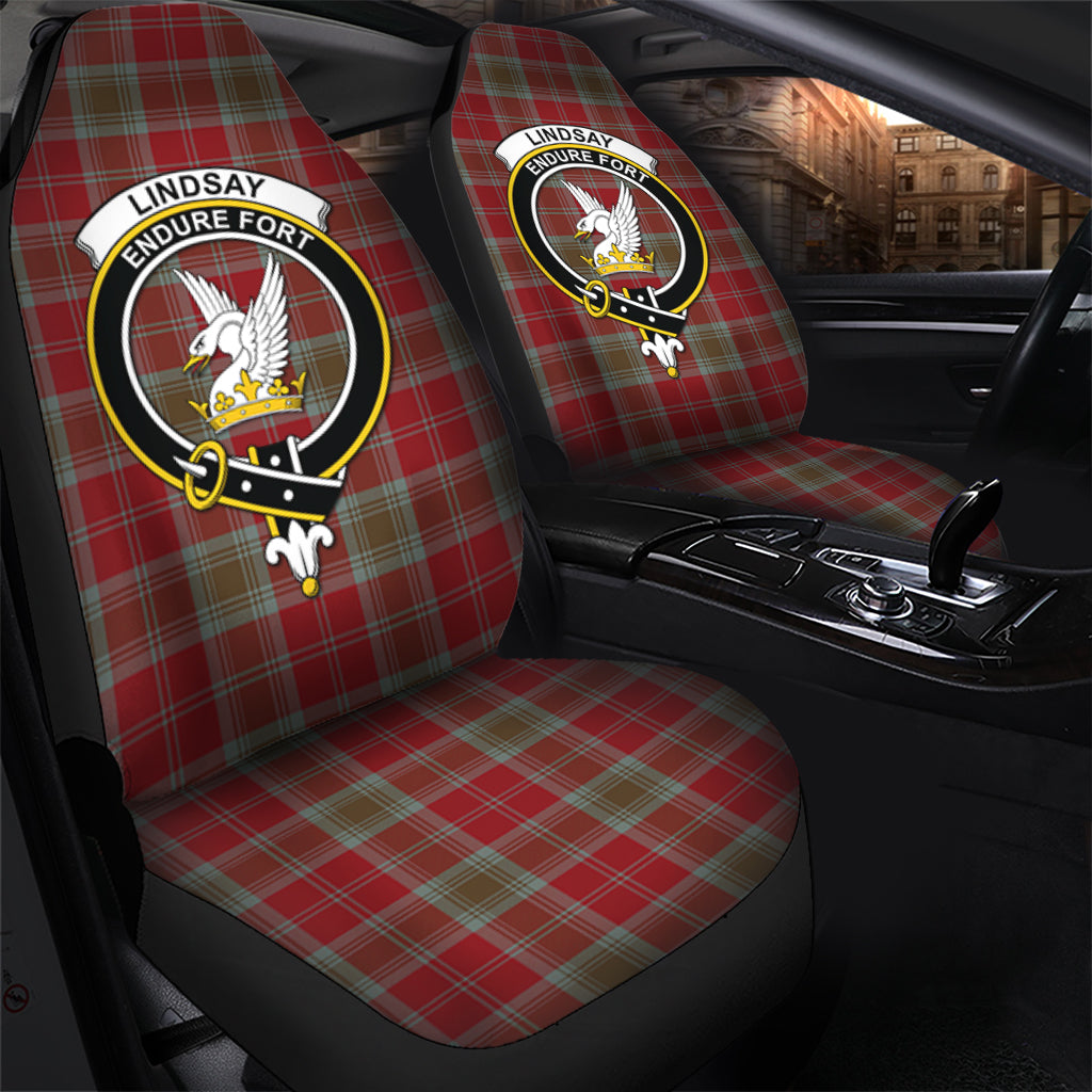 Lindsay Weathered Tartan Car Seat Cover with Family Crest - Tartanvibesclothing