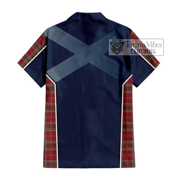 Lindsay Weathered Tartan Short Sleeve Button Shirt with Family Crest and Lion Rampant Vibes Sport Style