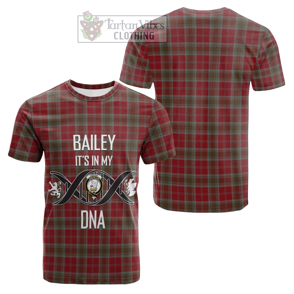 Tartan Vibes Clothing Lindsay Weathered Tartan Cotton T-shirt with Family Crest DNA In Me Style