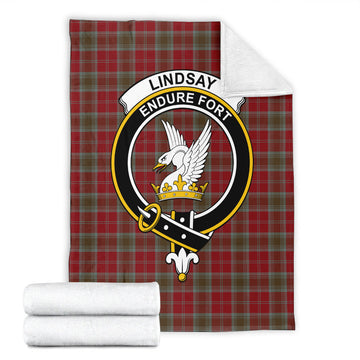 Lindsay Weathered Tartan Blanket with Family Crest