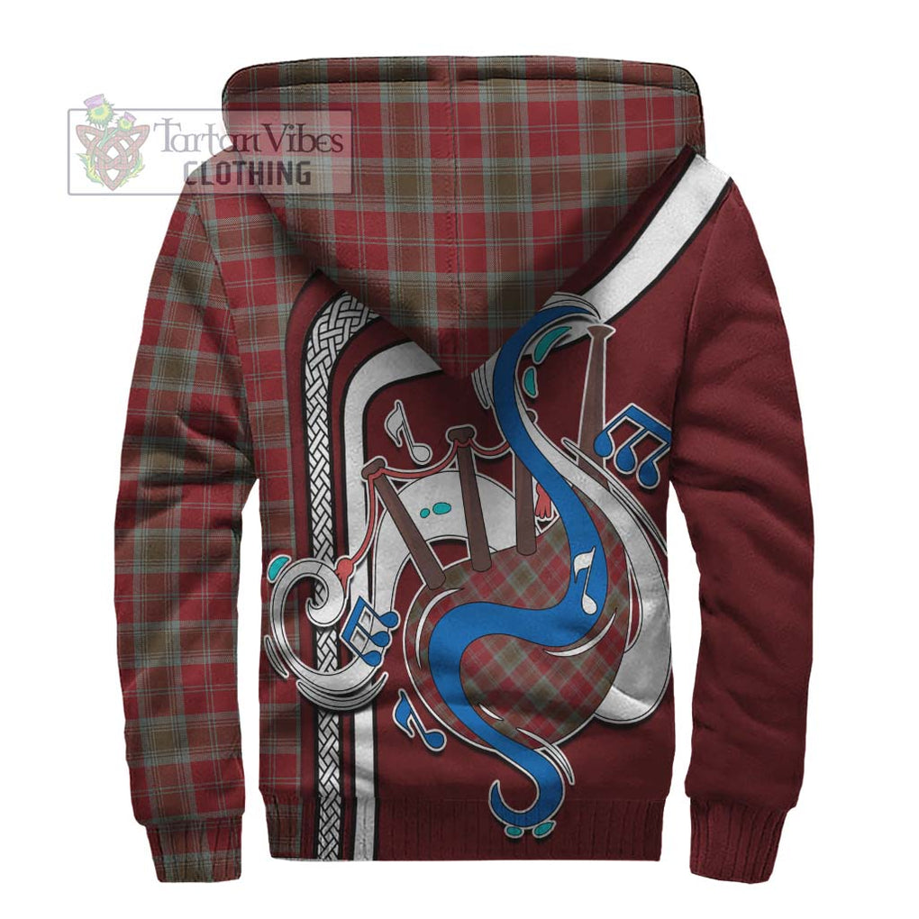 Lindsay Weathered Tartan Sherpa Hoodie with Epic Bagpipe Style - Tartanvibesclothing Shop