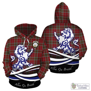 Lindsay Weathered Tartan Hoodie with Alba Gu Brath Regal Lion Emblem