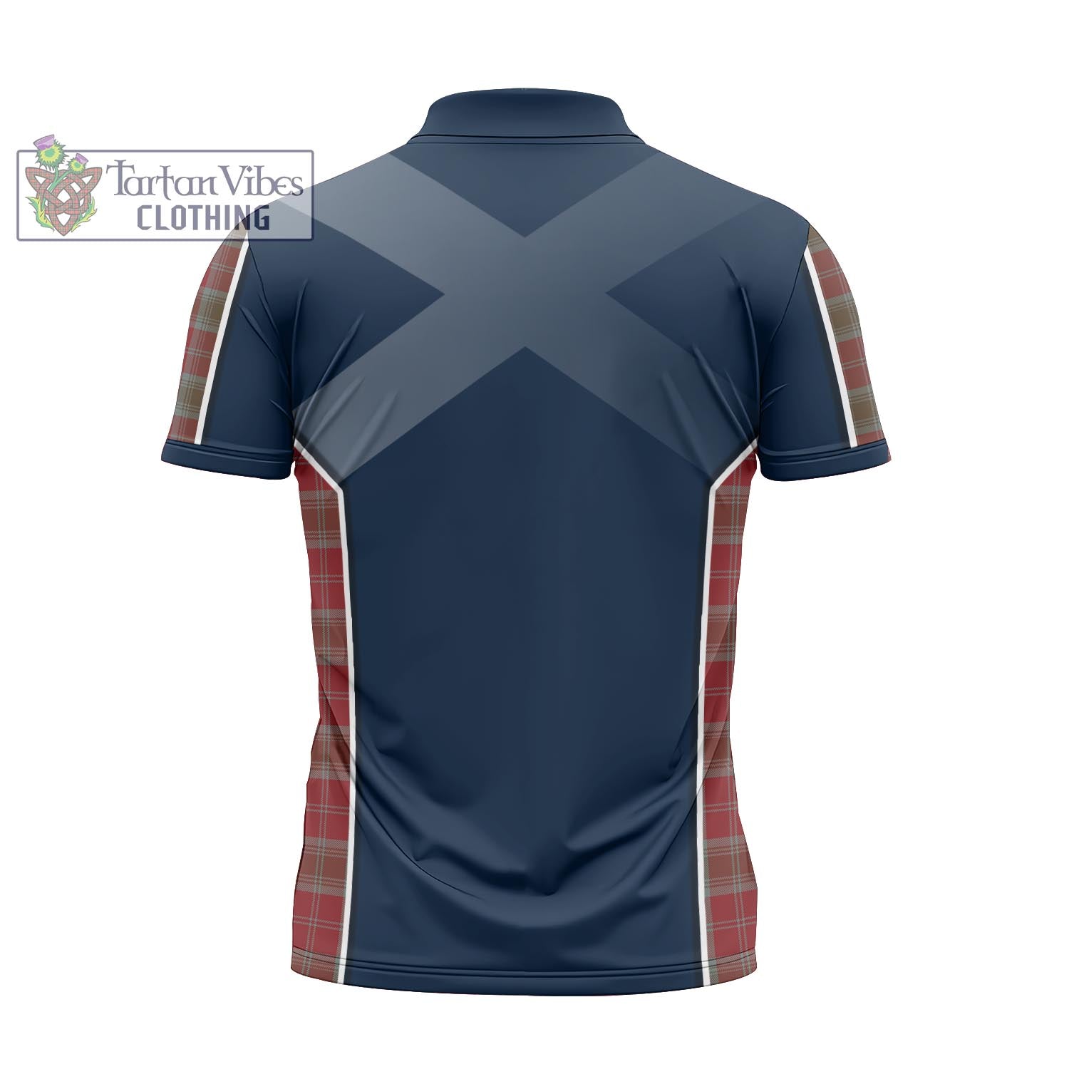 Tartan Vibes Clothing Lindsay Weathered Tartan Zipper Polo Shirt with Family Crest and Scottish Thistle Vibes Sport Style