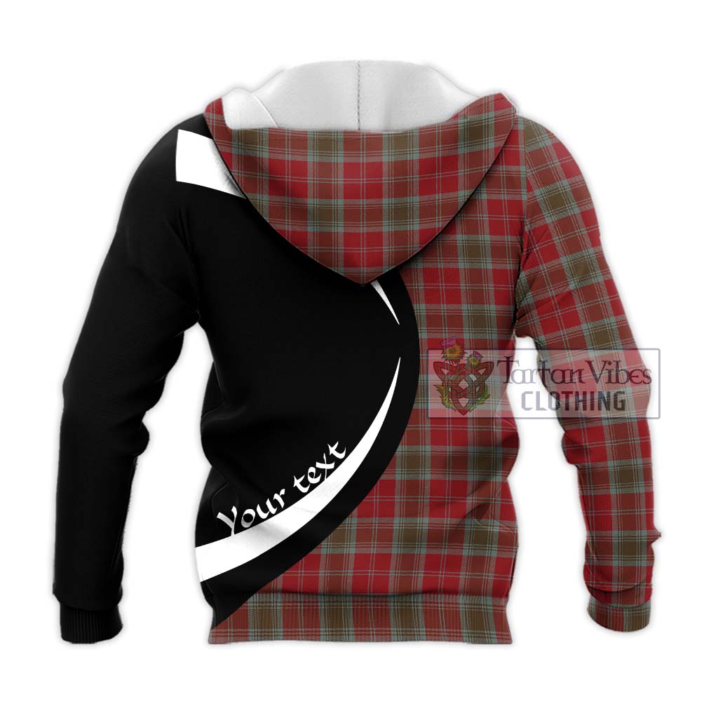 Tartan Vibes Clothing Lindsay Weathered Tartan Knitted Hoodie with Family Crest Circle Style