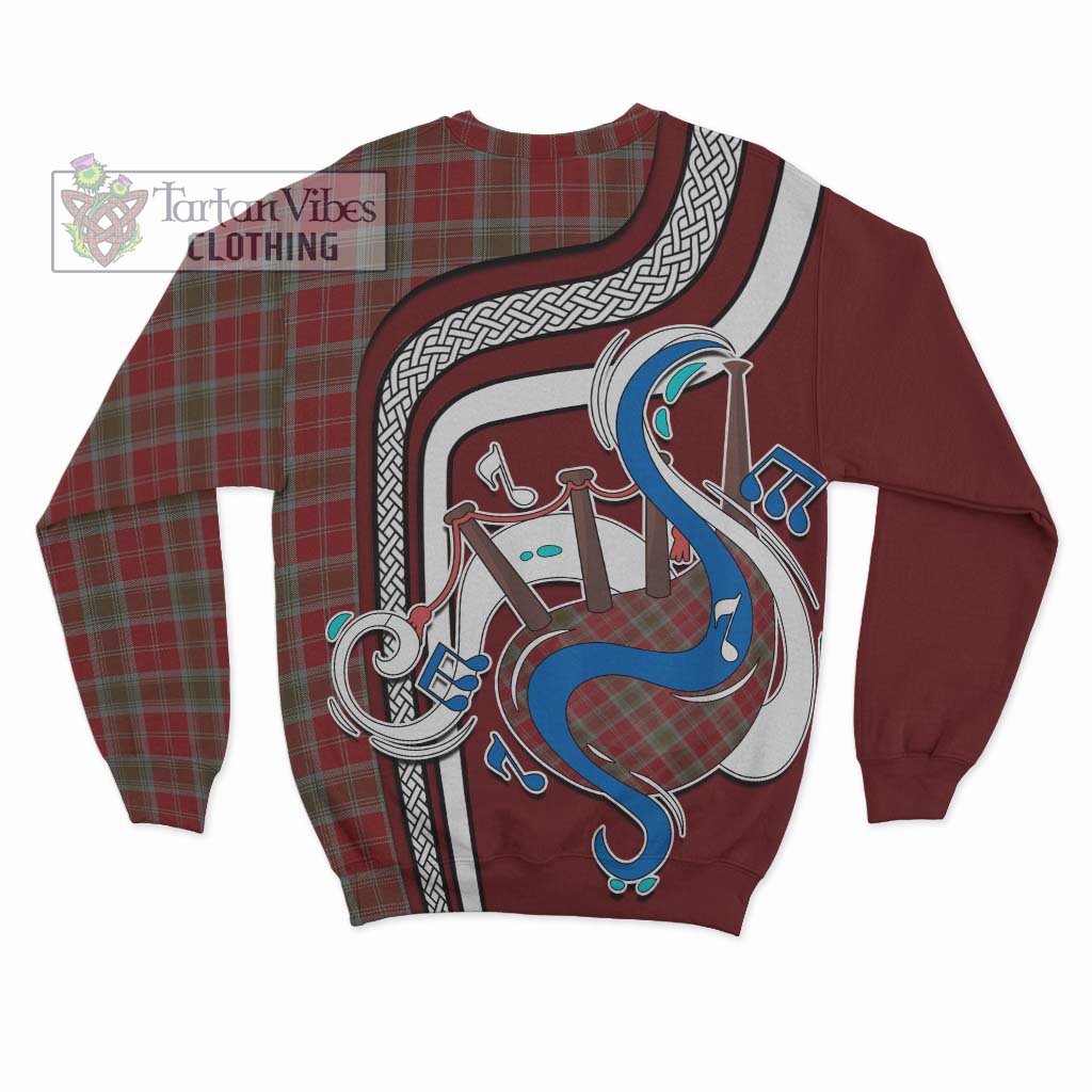 Tartan Vibes Clothing Lindsay Weathered Tartan Sweatshirt with Epic Bagpipe Style