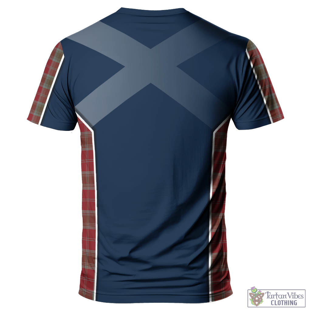 Tartan Vibes Clothing Lindsay Weathered Tartan T-Shirt with Family Crest and Scottish Thistle Vibes Sport Style