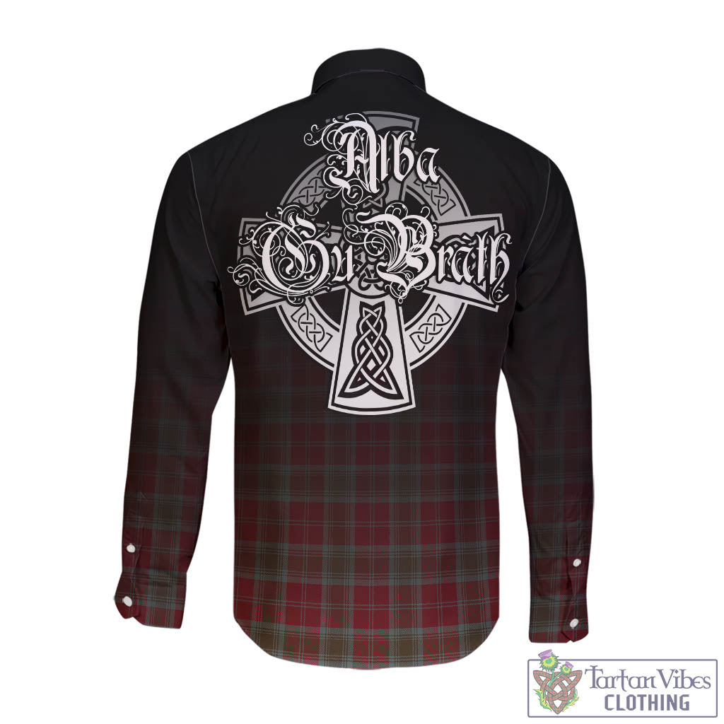 Tartan Vibes Clothing Lindsay Weathered Tartan Long Sleeve Button Up Featuring Alba Gu Brath Family Crest Celtic Inspired