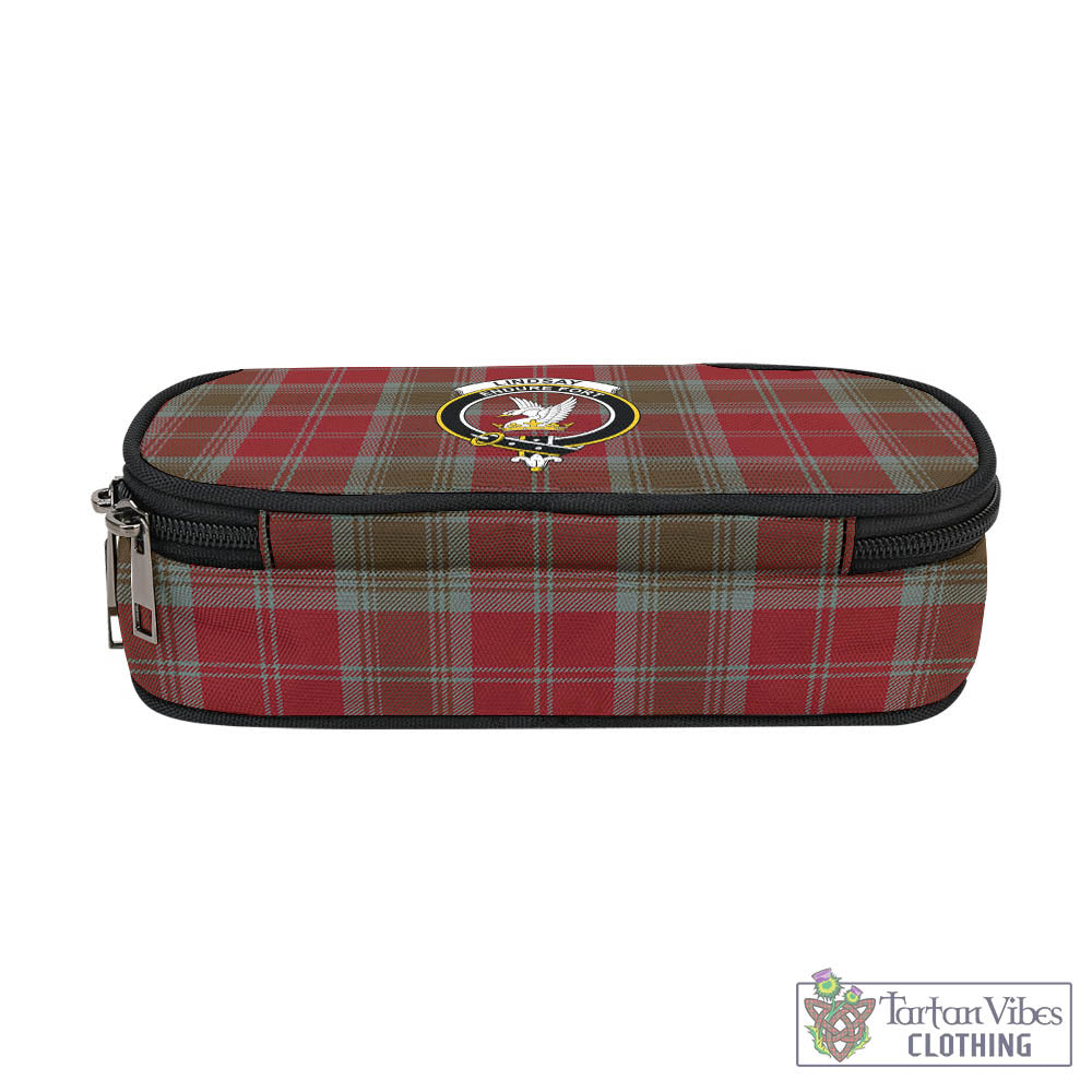 Tartan Vibes Clothing Lindsay Weathered Tartan Pen and Pencil Case with Family Crest