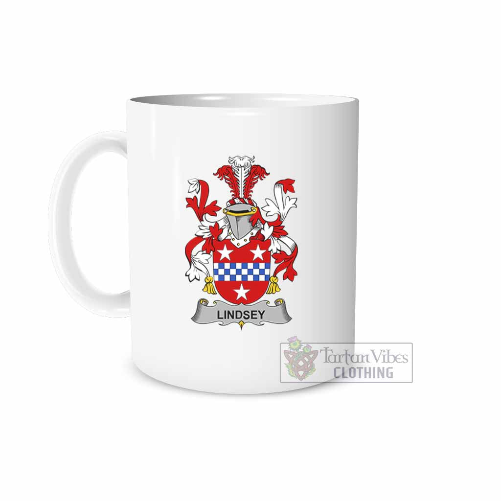 Lindsey Irish Clan Coat of Arms Ceramic Mug White - 2D-tartanvibesclothing