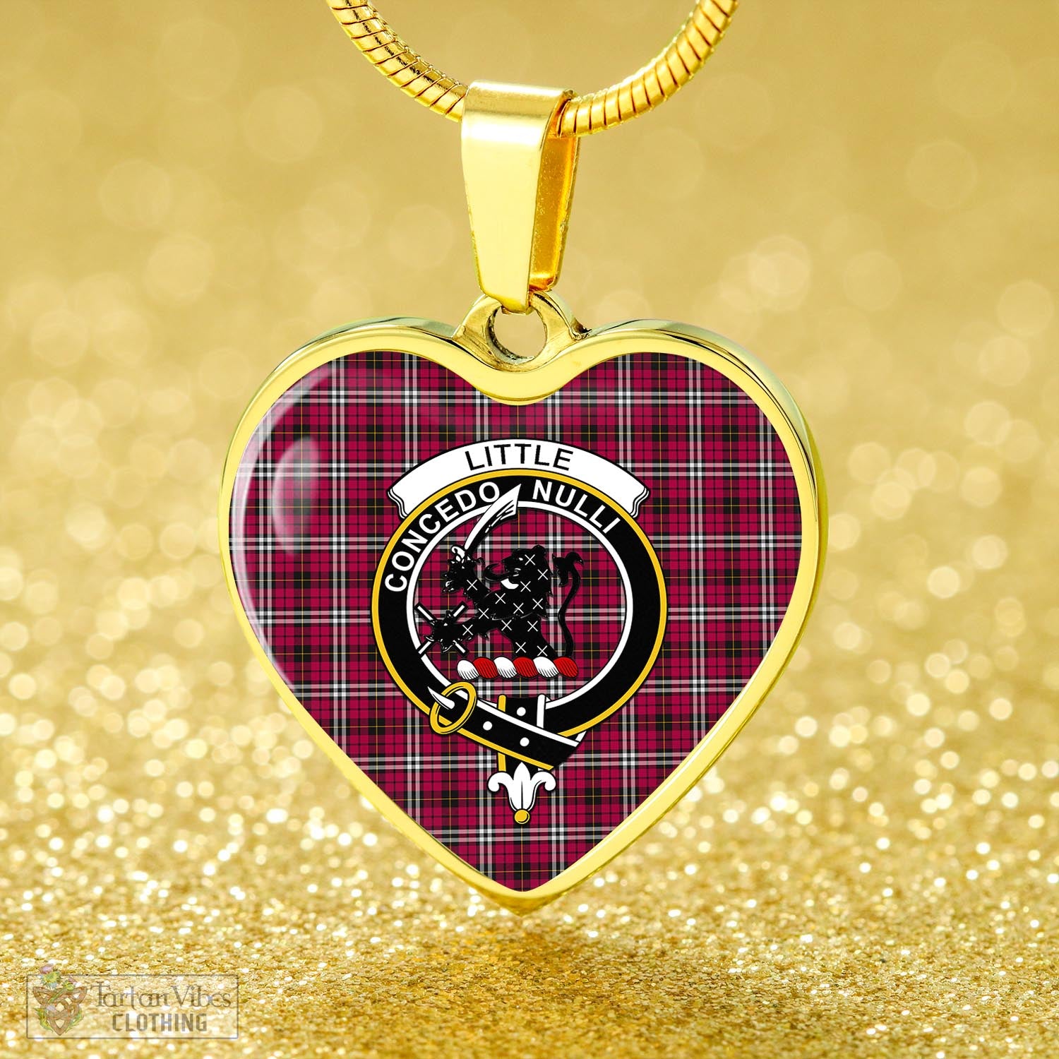 Tartan Vibes Clothing Little Tartan Heart Necklace with Family Crest