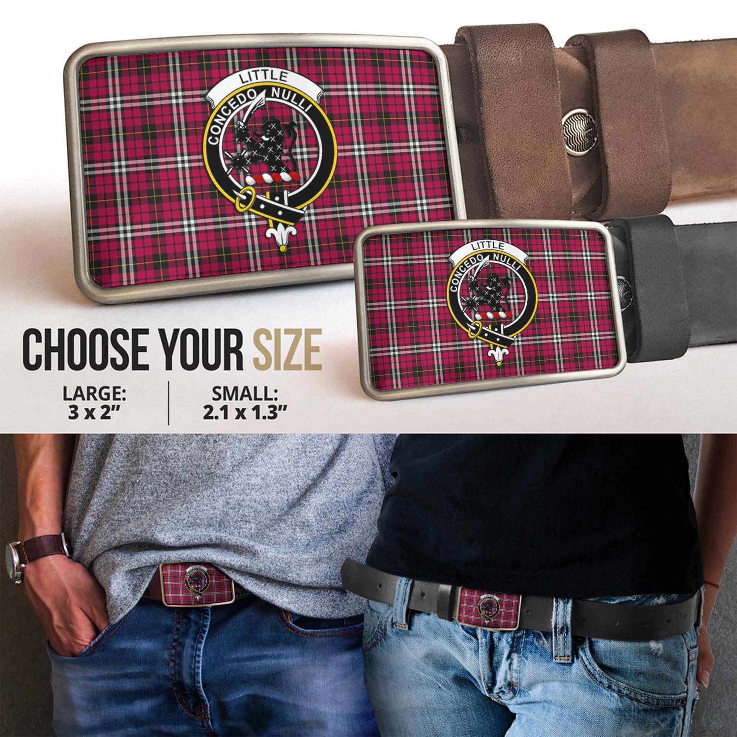 Little Tartan Belt Buckles with Family Crest - Tartanvibesclothing