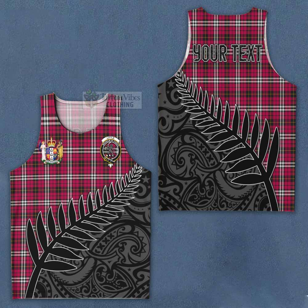 Tartan Vibes Clothing Little Crest Tartan Men's Tank Top with New Zealand Silver Fern Half Style