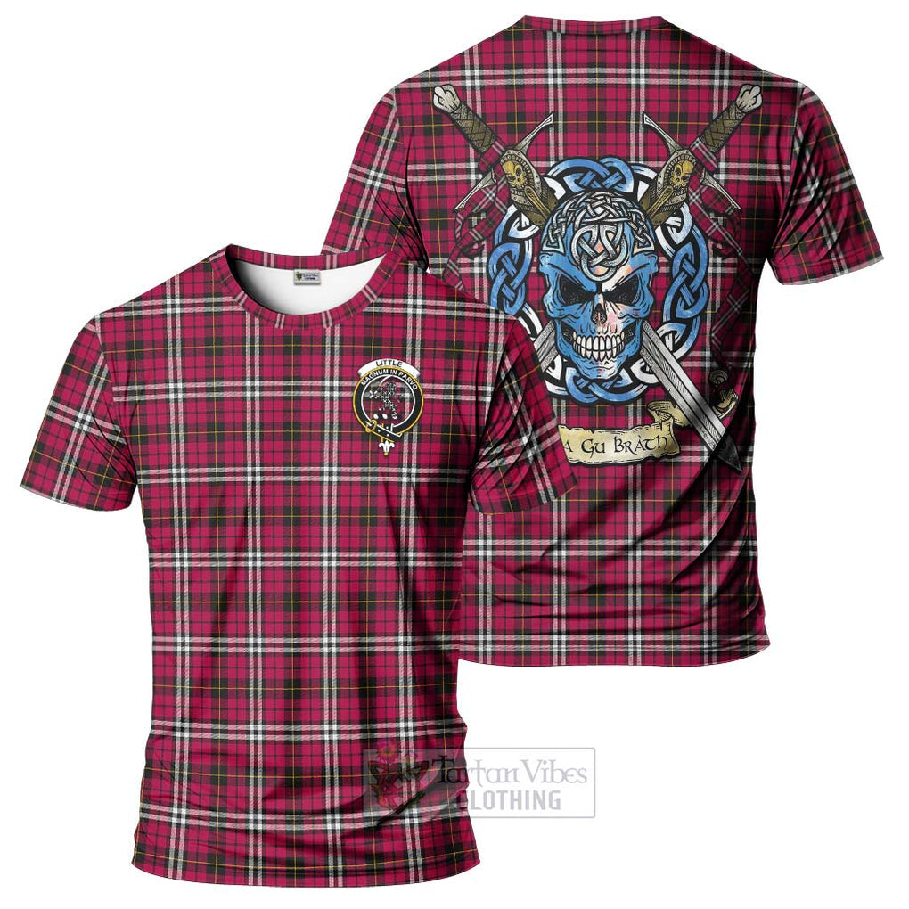 Tartan Vibes Clothing Little Tartan T-Shirt with Family Crest Celtic Skull Style