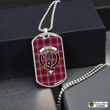 Little Tartan Dog Tag Necklace with Family Crest