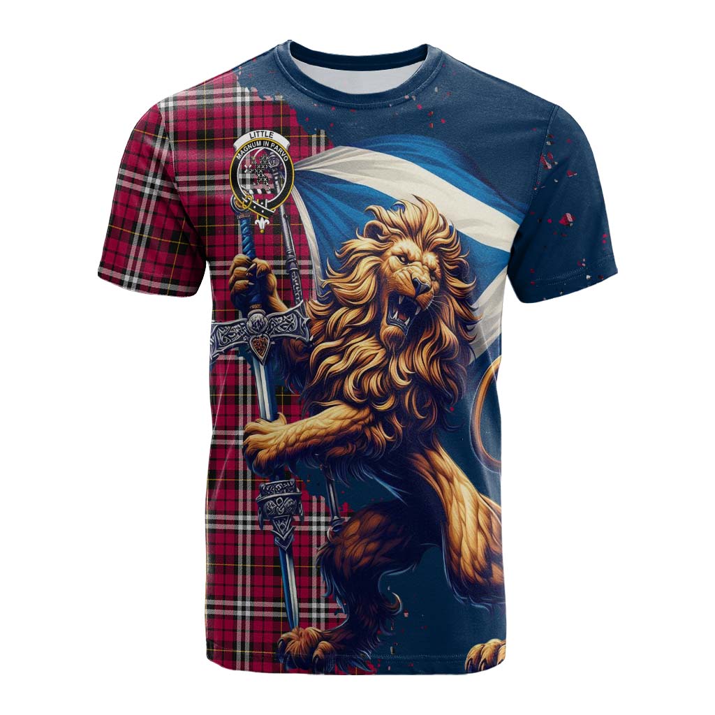 Tartan Vibes Clothing Little Tartan Family Crest Cotton T-shirt with Scottish Majestic Lion