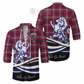 Little Tartan Ghillie Kilt Shirt with Alba Gu Brath Regal Lion Emblem