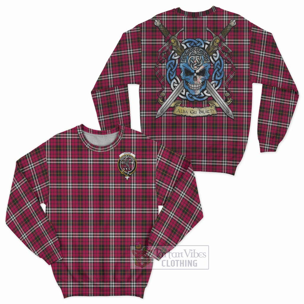 Tartan Vibes Clothing Little Tartan Sweatshirt with Family Crest Celtic Skull Style