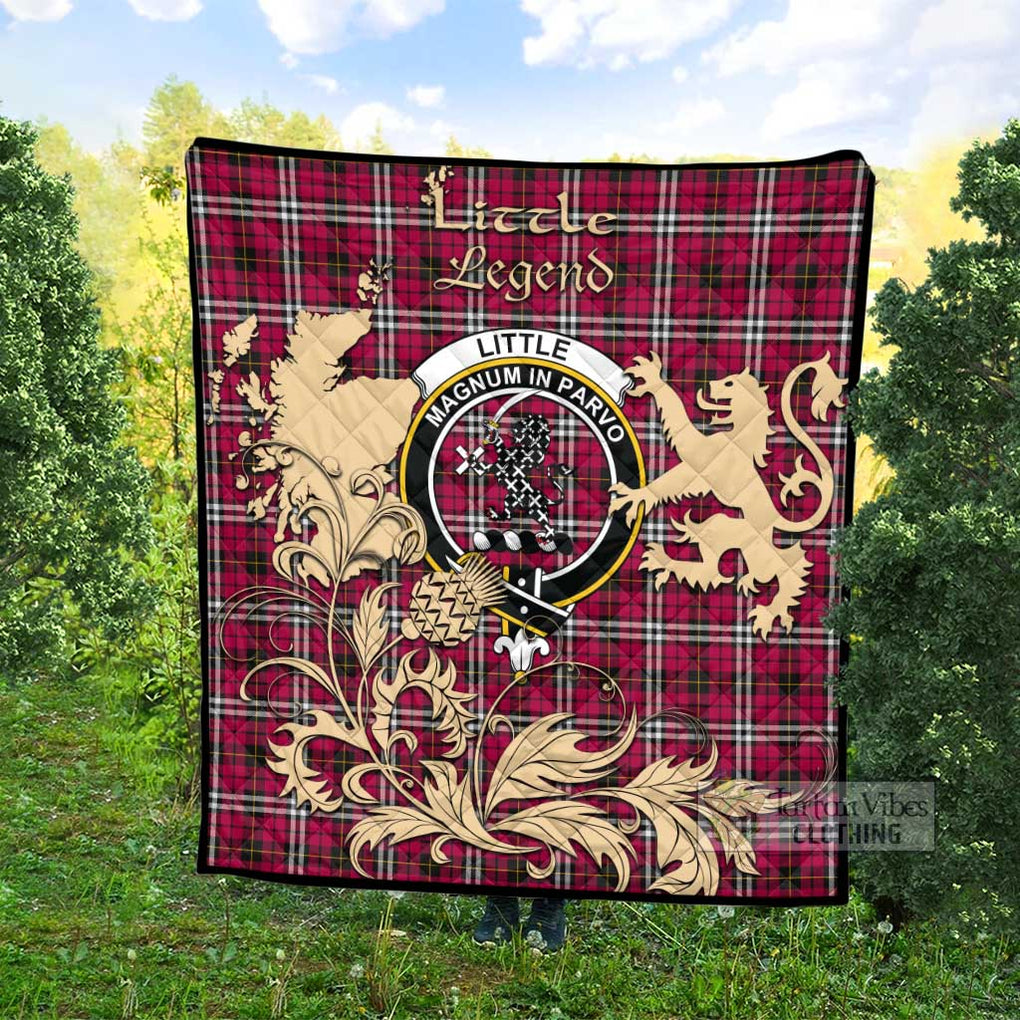 Tartan Vibes Clothing Little Tartan Quilt with Family Crest and Scottish Symbol Style