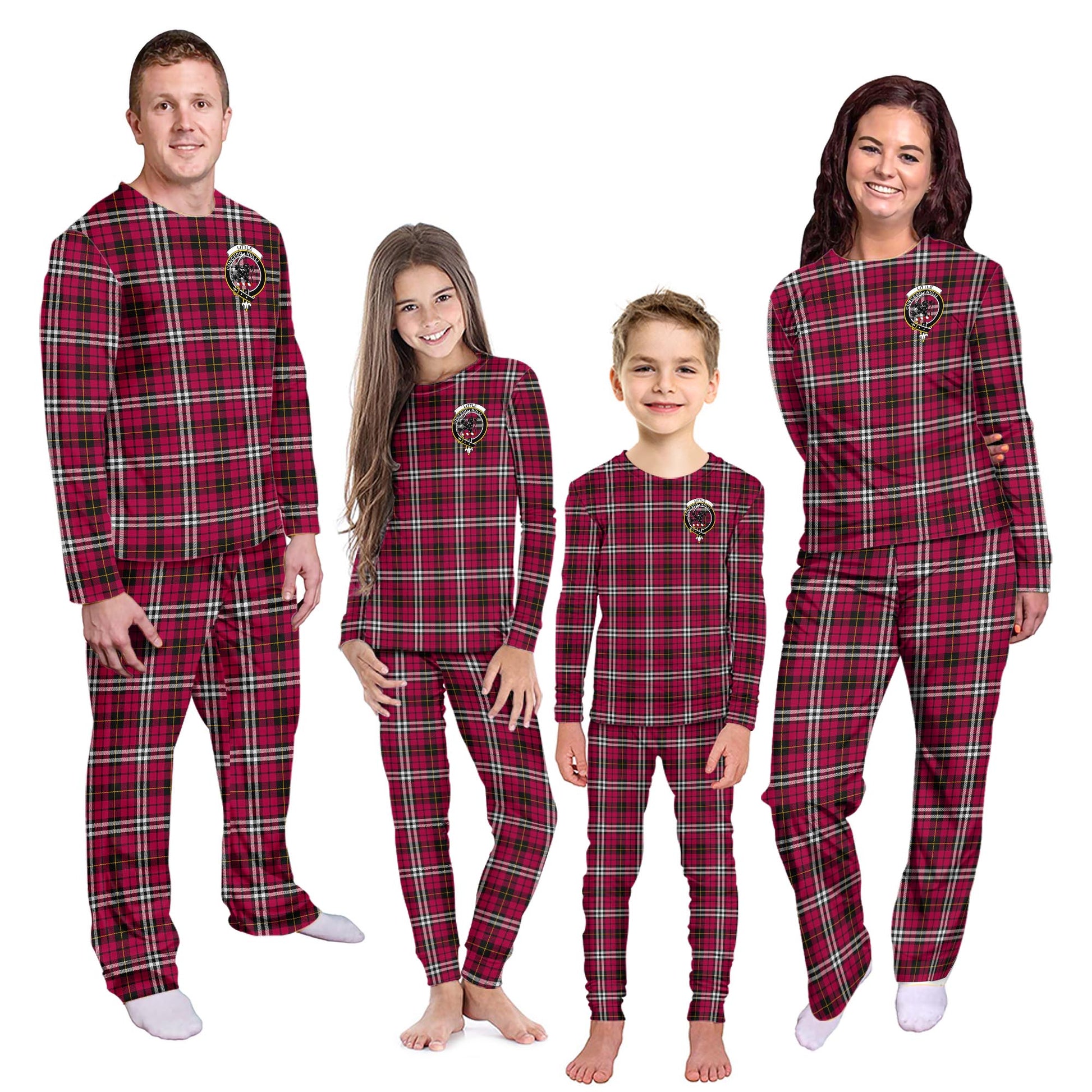 Little Tartan Pajamas Family Set with Family Crest - Tartanvibesclothing