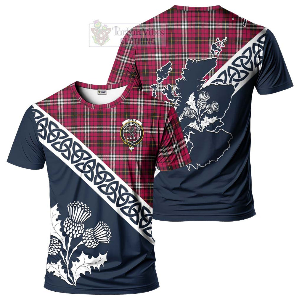 Little Tartan T-Shirt Featuring Thistle and Scotland Map