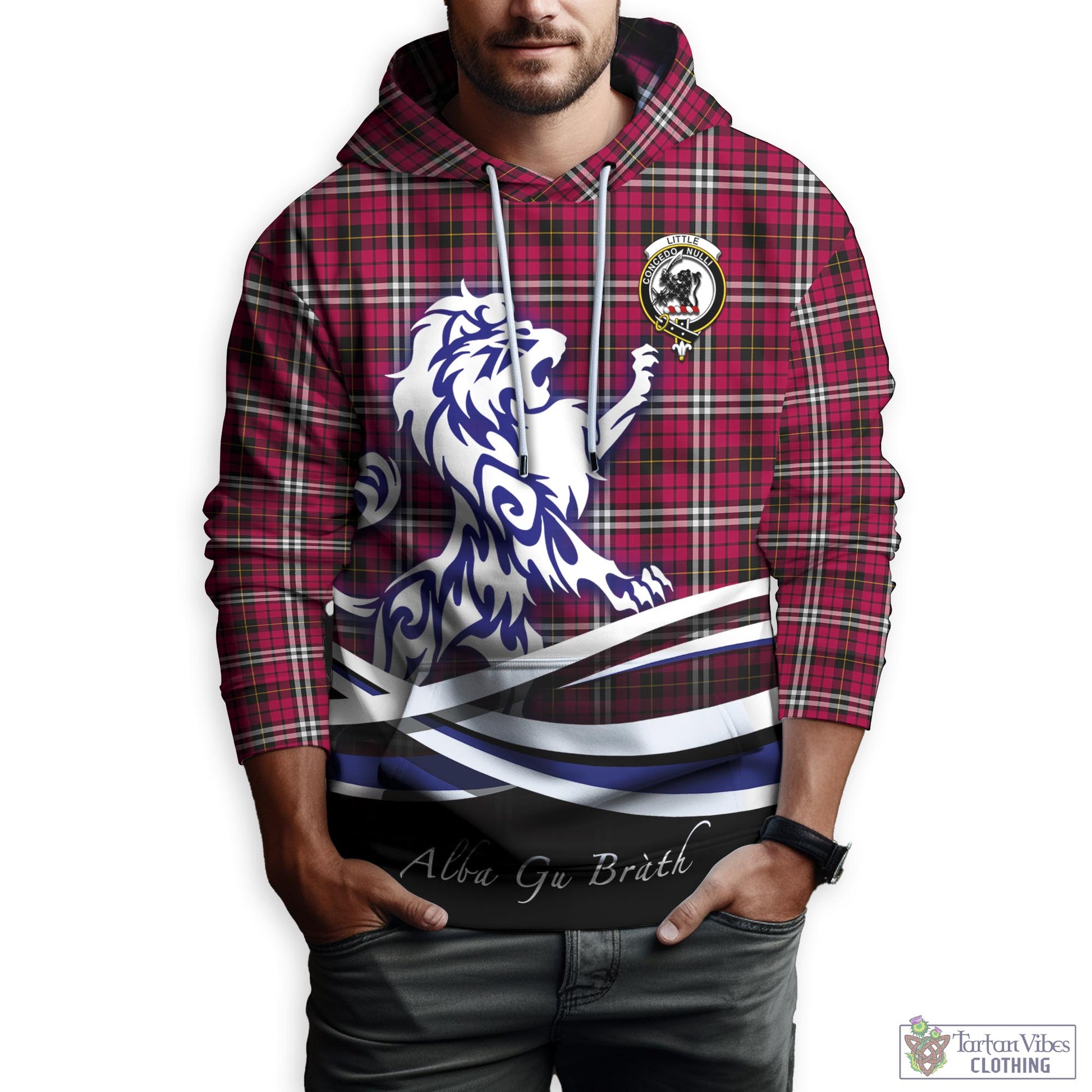 little-tartan-hoodie-with-alba-gu-brath-regal-lion-emblem