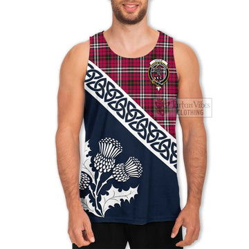 Little Tartan Men's Tank Top Featuring Thistle and Scotland Map