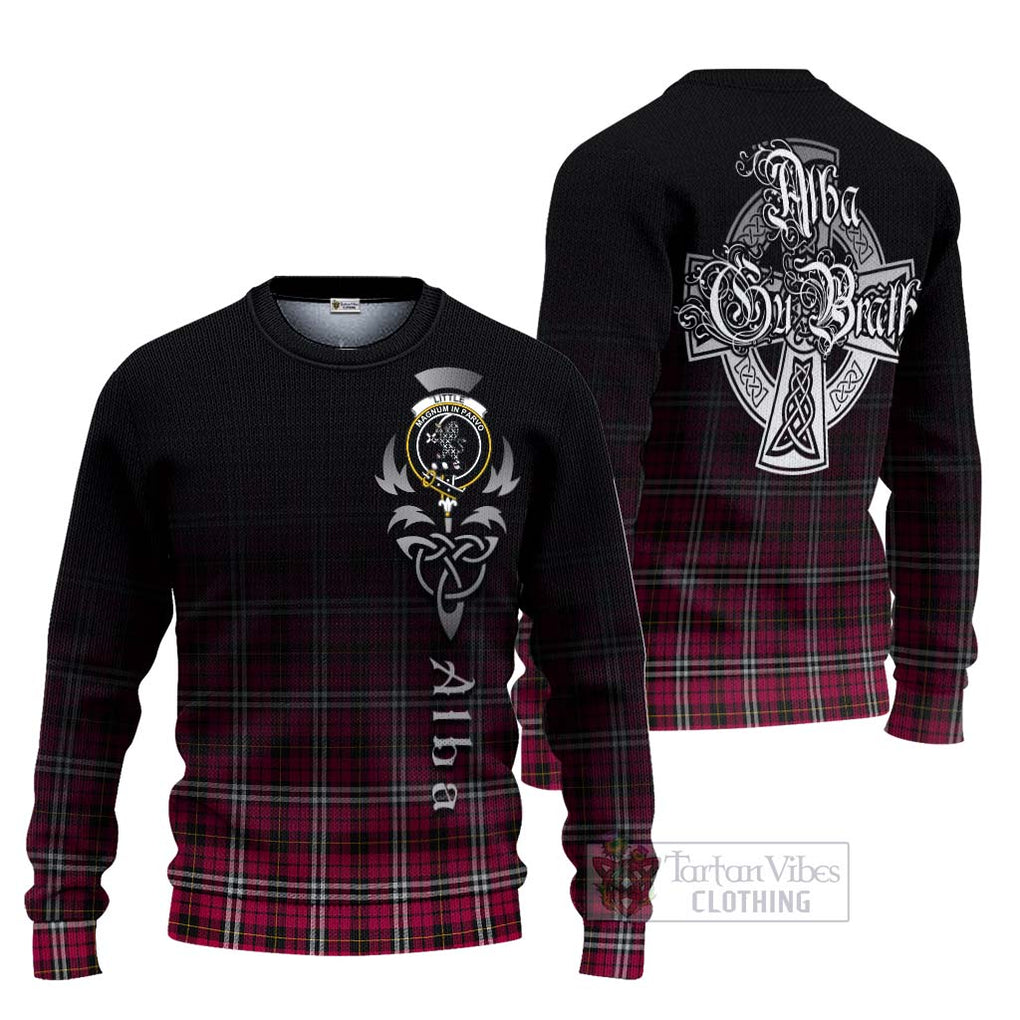 Tartan Vibes Clothing Little Tartan Knitted Sweater Featuring Alba Gu Brath Family Crest Celtic Inspired