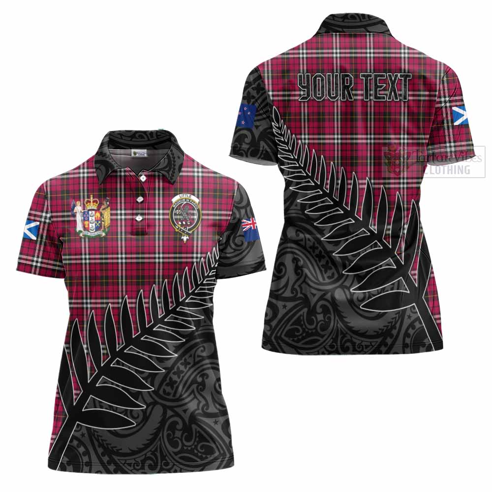 Tartan Vibes Clothing Little Crest Tartan Women's Polo Shirt with New Zealand Silver Fern Half Style