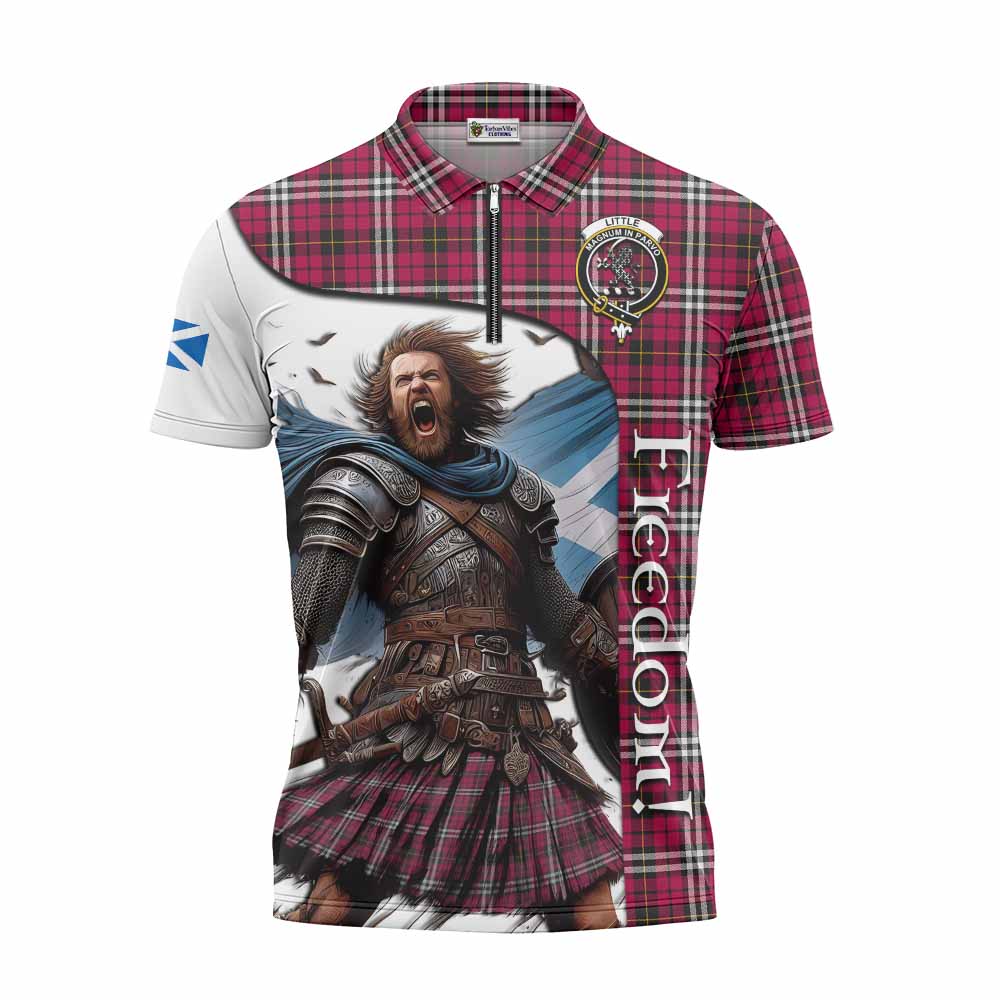 Tartan Vibes Clothing Little Crest Tartan Zipper Polo Shirt Inspired by the Freedom of Scottish Warrior