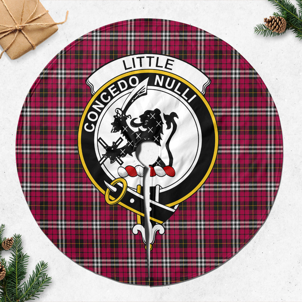 Little Tartan Christmas Tree Skirt with Family Crest - Tartanvibesclothing