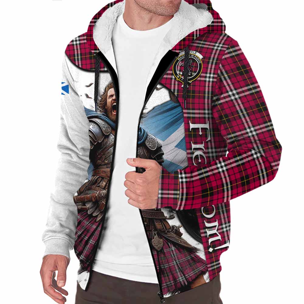 Tartan Vibes Clothing Little Crest Tartan Sherpa Hoodie Inspired by the Freedom of Scottish Warrior