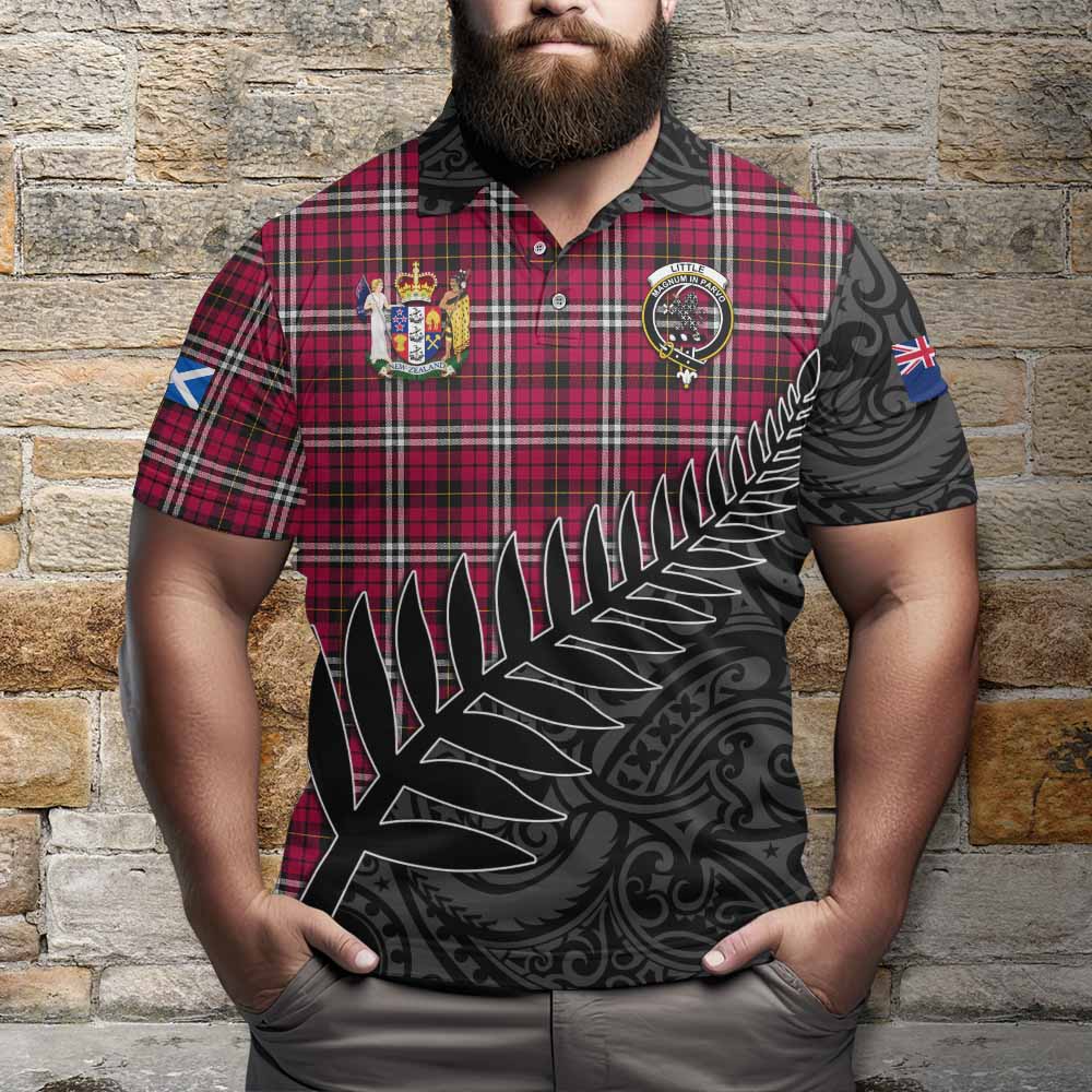 Little Crest Tartan Polo Shirt with New Zealand Silver Fern Half Style