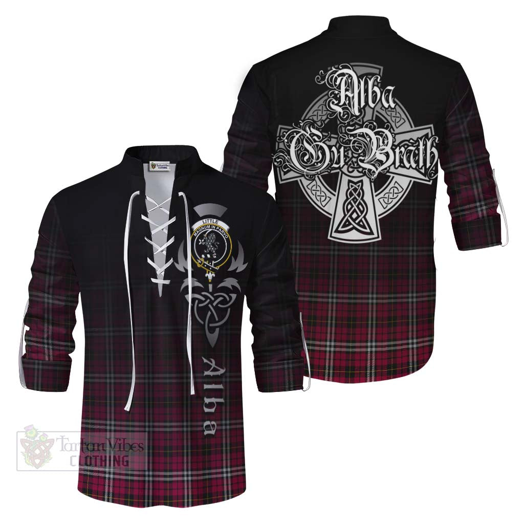 Tartan Vibes Clothing Little Tartan Ghillie Kilt Shirt Featuring Alba Gu Brath Family Crest Celtic Inspired