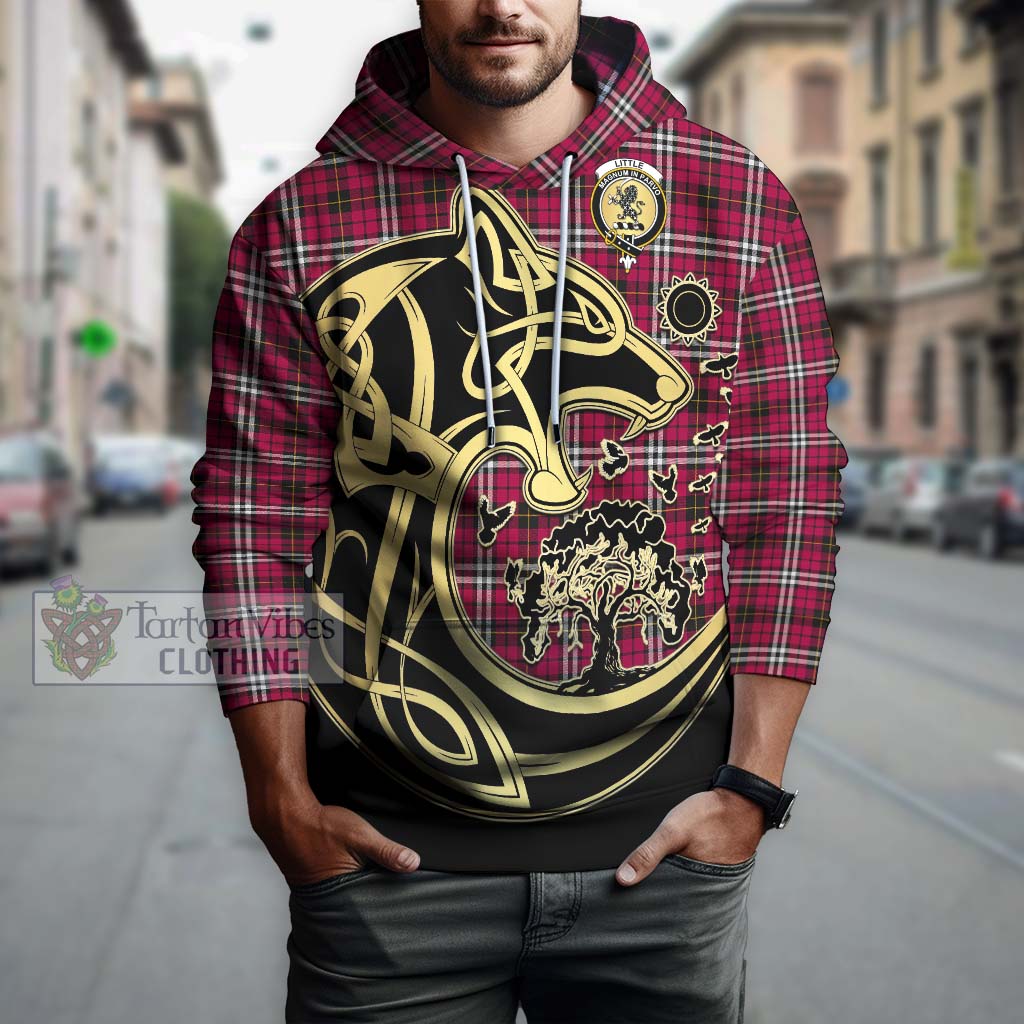 Tartan Vibes Clothing Little Tartan Hoodie with Family Crest Celtic Wolf Style