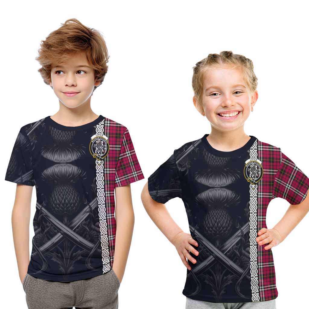 Tartan Vibes Clothing Little Tartan Kid T-Shirt with Family Crest Cross Sword Thistle Celtic Vibes